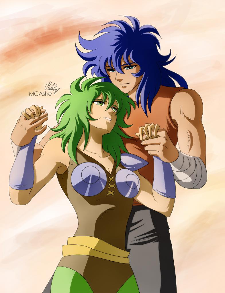 Saint Seiya, Scorpio Milo and Ophiuchus Shaina